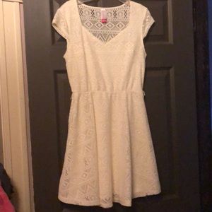 Lace, A-line, V-neck dress